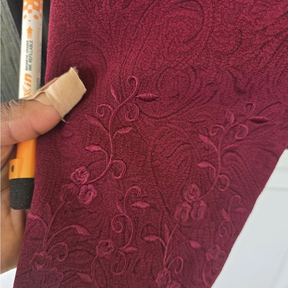 VTG Plaza South 2Piece Skirt Suit 14P Red Embroidery Long Sleeve Button Up - Picture 12 of 13